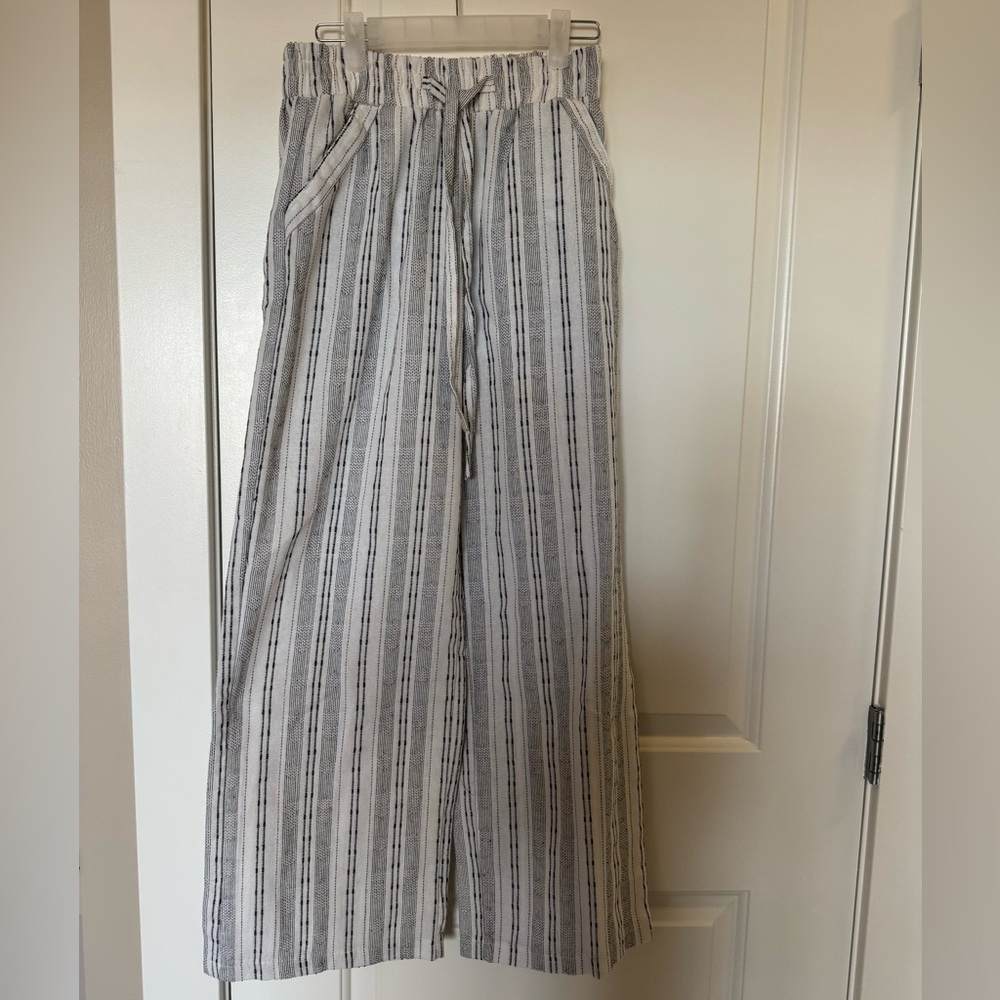 Black and White Wide Leg Pants